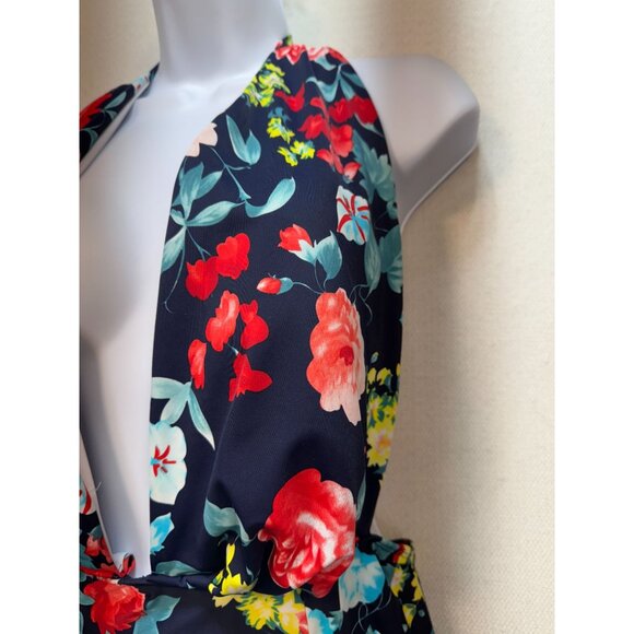 COCOSHIP Women's Retro Backless One-Piece Swimsuit Stretch Size M Multi Floral - Picture 7 of 9